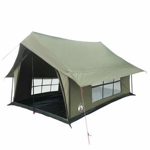 vidaXL Huisje Tent Legergroen 340 x 246 x 210 cm Polykatoen