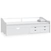 vidaXL Bedbank 3-zits met lades massief grenenhout wit 90x200 cm