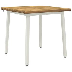 vidaXL 60 x 55 x 75 cm Massief Acaciahout Wit Rechthoekig
