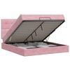 vidaXL Ottoman bed met matras met hoofdeinde Roze 140 x 200 cm Fluweel