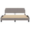vidaXL Bedframe "Dover" stof taupe 160x200 cm