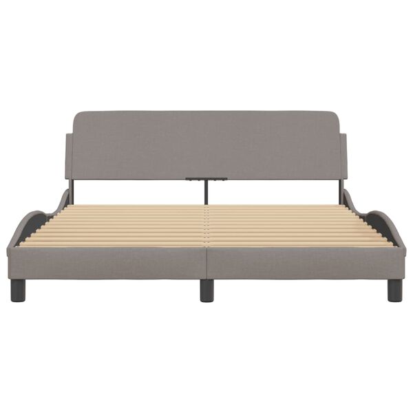 vidaXL Bedframe "Dover" stof taupe 160x200 cm
