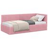 vidaXL Hoekbedframe met hoofdeinde Roze 90 cm x 190 cm Fluweel