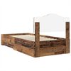 vidaXL Bedframe met hoofdeinde Oudhout 90 x 200 cm Bewerkt hout