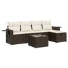 vidaXL 6-delige Loungeset met kussens poly rattan bruin