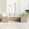 vidaXL Tuin Sofa Set met kussen 6 pcs Beige en wit Poly riet
