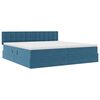 vidaXL Opslag bed met matras Donkerblauw 200 x 200 cm Fluweel