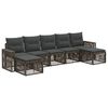 vidaXL Tuinbankenset 7 st Grijs en Donkergrijs poly rattan