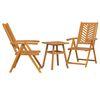 vidaXL Tuin eettafelset 3 st Bruin Massief Acaciahout