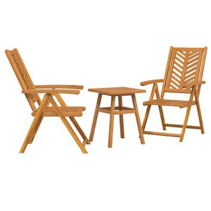 vidaXL Tuin eettafelset 3 st Bruin Massief Acaciahout