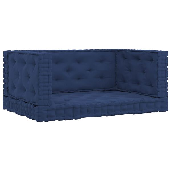 vidaXL Palletvloerkussens 4 st katoen licht marineblauw