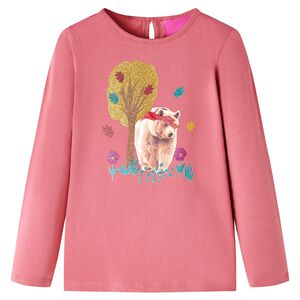 Kindershirt met lange mouwen 116 oudroze