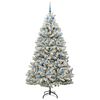 vidaXL Kunstkerstboom met 300 LED Groen en Wit 210 cm PVC en Metaal