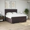 vidaXL Boxspring met matras stof donkerbruin 200x200 cm