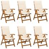 vidaXL Recliner Tuinstoelen 6 st Naturel Massief Acaciahout