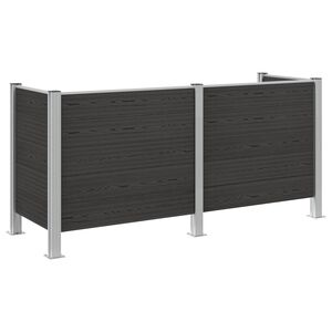 vidaXL Afvalbak Schutting Grijs 237 x 85 x 115 cm Aluminium en WPC