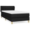 vidaXL Boxspring met matras stof zwart 90x200 cm