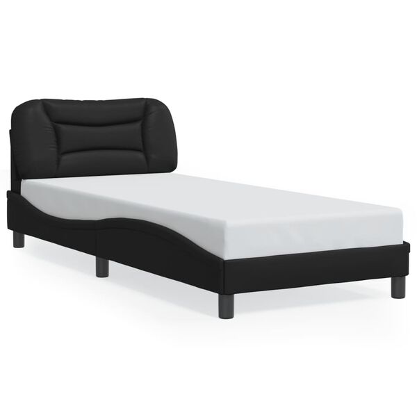 vidaXL Bedframe zonder matras "Hvar" kunstleer zwart 90x190 cm