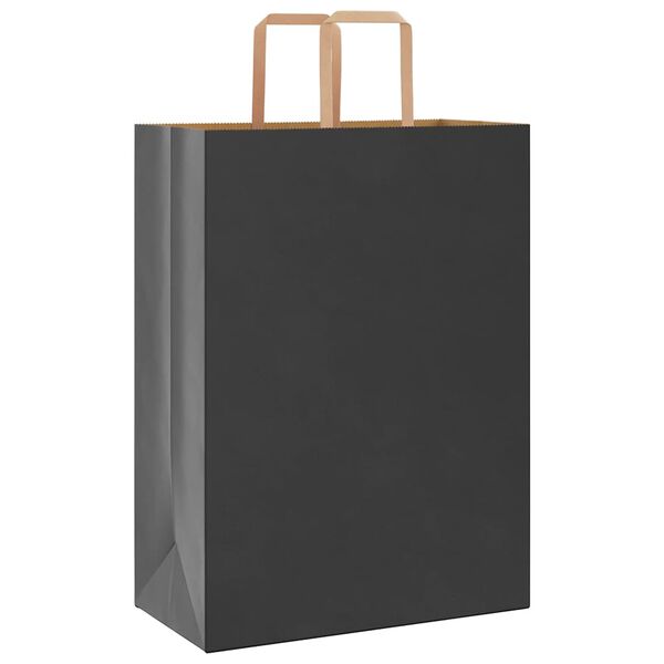 vidaXL Papieren zakken 250 st met hengsels 32x17x44 cm zwart