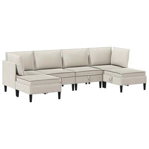 vidaXL Woonkamer Meubelset 6 st Havermout Stof