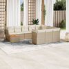 vidaXL 11-delige Tuinset met kussens poly rattan beige
