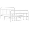 vidaXL Bedframe met hoofd- en voeteneinde metaal wit 140x190 cm