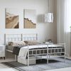 vidaXL Bedframe met hoofd- en voeteneinde metaal wit 150x200 cm