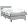 vidaXL Boxspring met matras fluweel lichtgrijs 80x220 cm