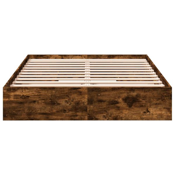 vidaXL Bedframe met lades bewerkt hout gerookt eikenkleurig 150x200 cm