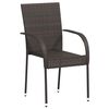 vidaXL Tuinstoelen stapelbaar 4 st poly rattan bruin