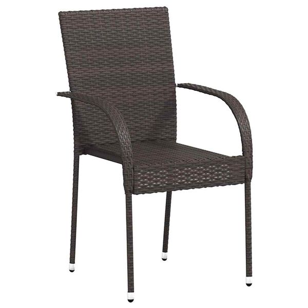 vidaXL Tuinstoelen stapelbaar 4 st poly rattan bruin