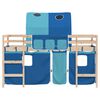 vidaXL Kinderhoogslaper met tunnel 90x190 cm massief grenenhout blauw