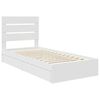 vidaXL Opslag bed met hoofdeinde met lade Wit 90 x 200 cm Bewerkt hout
