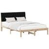 vidaXL Bedframe met Gevoerd Hoofdgedeelte Bruin 135 x 190 cm