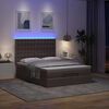 vidaXL Ottoman bed met matras en LED's 140x190cm stof donkerbruin