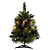vidaXL Kunstkerstboom met verlichting en standaard 60 cm PVC groen