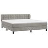 vidaXL Boxspring met matras fluweel lichtgrijs 160x200 cm