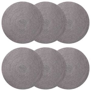 vidaXL Jute placematten 6 st Grijs 100% Tossa Jute