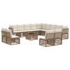 vidaXL Tuinbankenset 14 st Beige poly rattan