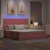 vidaXL Opbergbed met LED met matras met LED Roze 180 x 200 cm Fluweel
