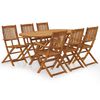 vidaXL 7-delige Tuinset inklapbaar massief acaciahout