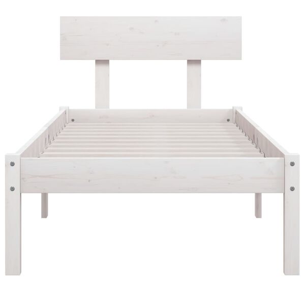 vidaXL Bedframe massief grenenhout wit 90x190 cm