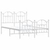 vidaXL Bedframe met hoofd- en voeteneinde metaal wit 120x200 cm