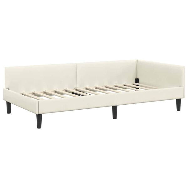 vidaXL Hoekbedframe met hoofdeinde Crème 90 cm x 200 cm Fluweel