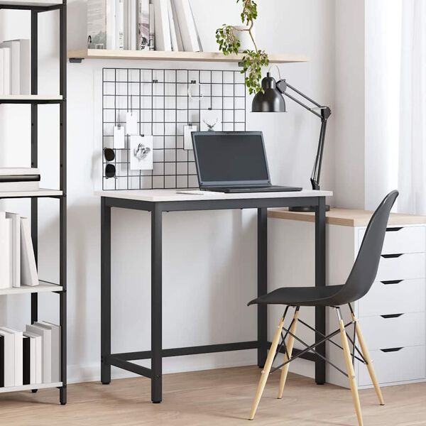 vidaXL Tafel Wit 80 x 50 x 77 cm Engineered hout en staal