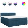 vidaXL Boxspring met matras fluweel blauw 180x200 cm