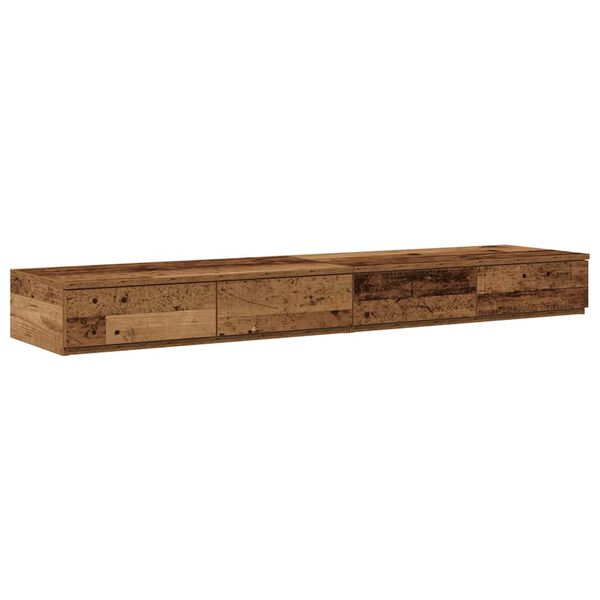 vidaXL Bedlades met lade Oudhout 140 x 36,5 x 16,5 cm Bewerkt hout