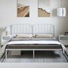vidaXL Bedframe met hoofdbord metaal wit 183x213 cm