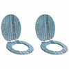 vidaXL Zachte sluit toiletbril 2 st Blauw 44 x 38 cm MDF-plaat