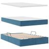 vidaXL Opbergbed met LED met matras Donkerblauw 120 x 200 cm Fluweel
